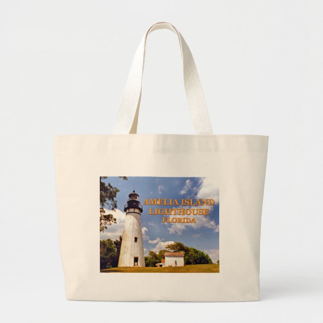Bolsa Tote Grande Amelia Island Lighthouse, Florida Jumbo Tote Bag (Frente)