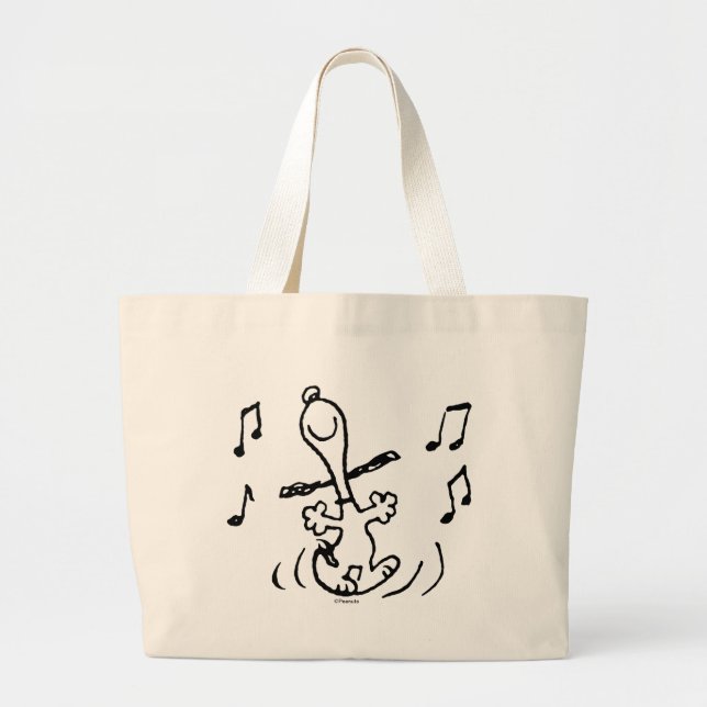Bolsa Tote Grande Amendoins | Snoopy Dancing (Frente)