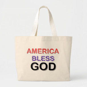 Bolsa Tote Grande América abençoa o deus