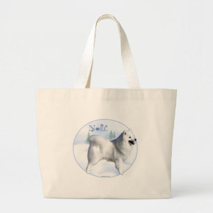 Bolsa Tote Grande American Eskimo Dog Noel