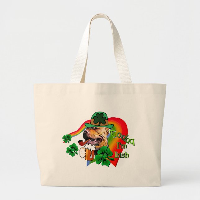Bolsa Tote Grande American Pit Bull Terrier St Patricks (Frente)