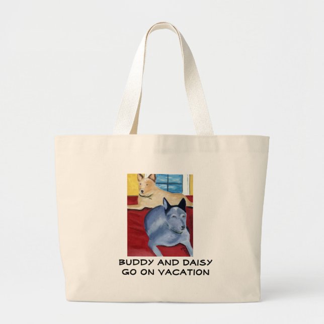 Bolsa Tote Grande Amigo e DaisyGo em férias (Frente)