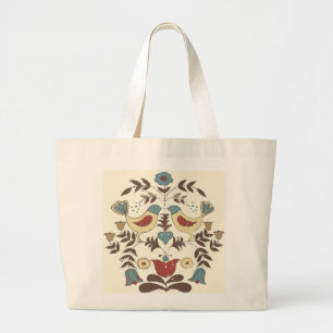 Bolsa Tote Grande Amish Hex Sinal Bird Americana da Pensilvânia Hola