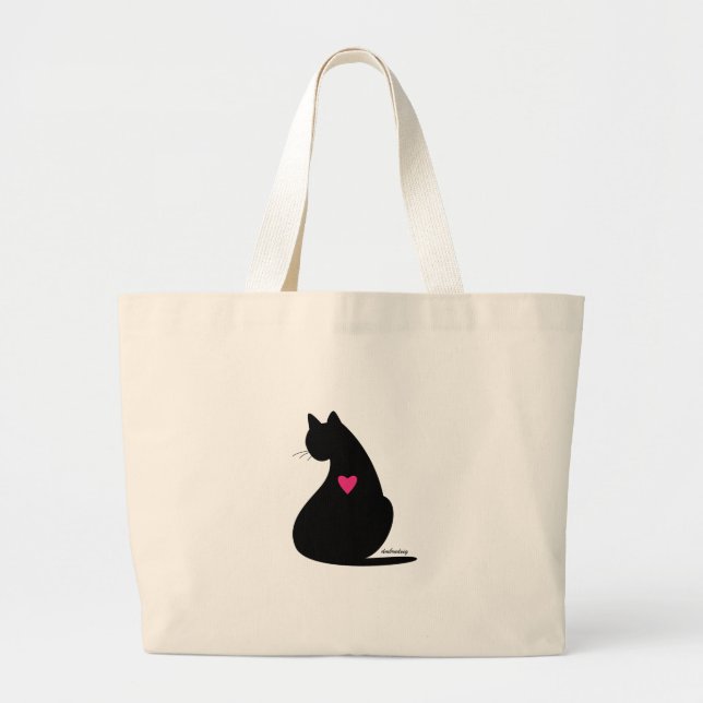 Bolsa Tote Grande Amor a Gato Negro (Frente)