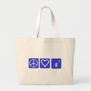 Bolsa Tote Grande Amor da paz que Kayaking