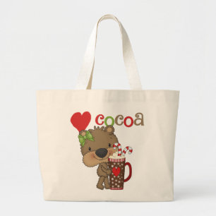 Bolsa Tote Grande Amor do cacau do urso da menina