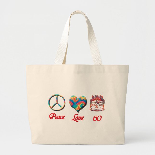 Bolsa Tote Grande Amor e 60 da paz (Frente)