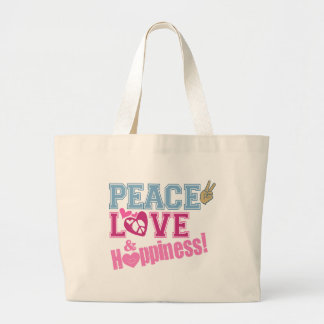 Bolsa Tote Grande Amor e felicidade da paz
