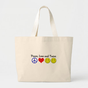 Bolsa Tote Grande Amor e gêmeos da paz