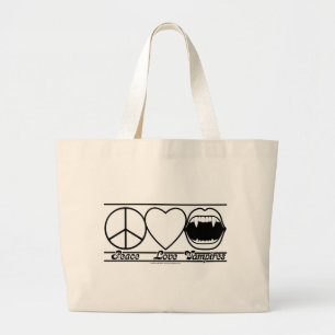 Bolsa Tote Grande Amor e vampiros da paz