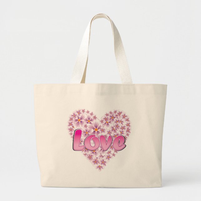 Bolsa Tote Grande Amor e Visitas Rosa (Frente)