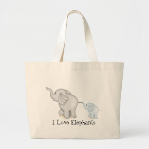 Bolsa Tote Grande Amor, elefantes, saco
