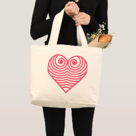 Bolsa Tote Grande Amor Hipnótico – Coração Contornado Vermelho Minim