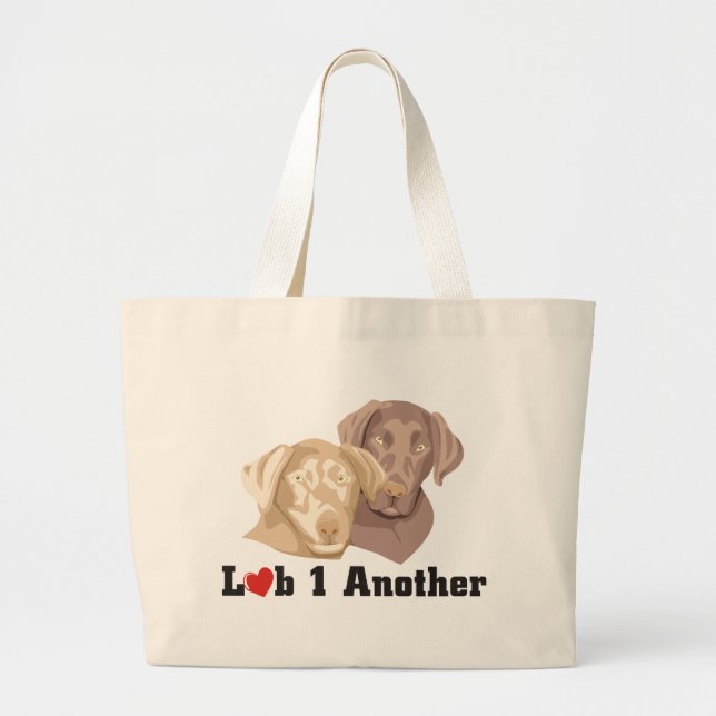Bolsa Tote Grande Amor outro um tema de Labrador (Frente)