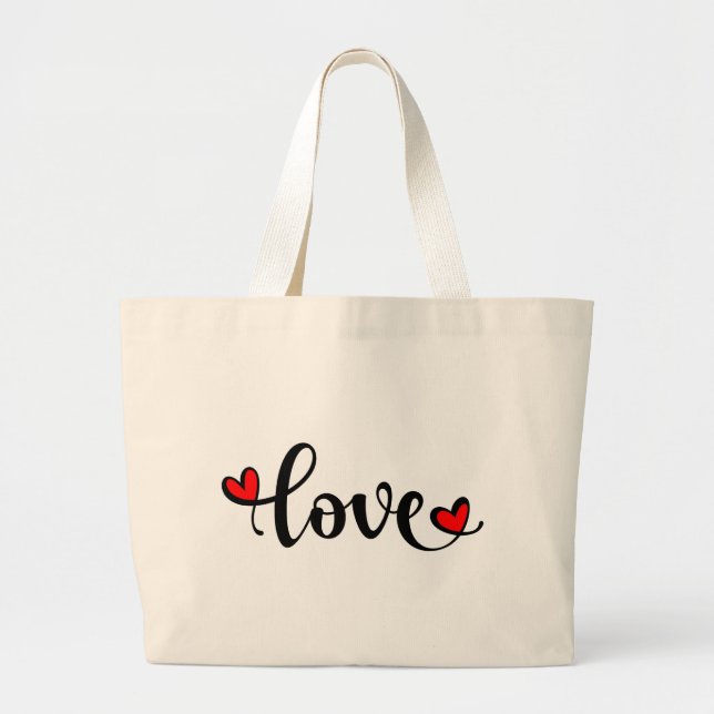 Bolsa Tote Grande AMOR para Dia de os namorados (Frente)