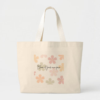 Bolsa Tote Grande Amor Próprio – Floresça no Seu Próprio Ritmo 🌸