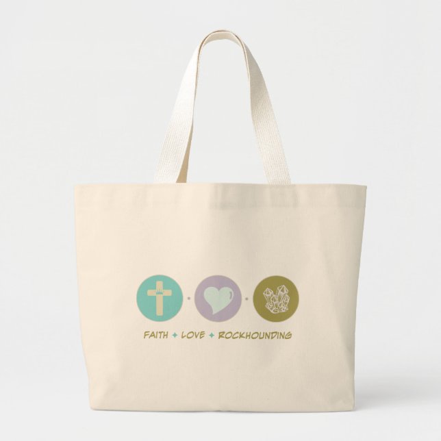 Bolsa Tote Grande Amor Rockhounding da fé (Frente)