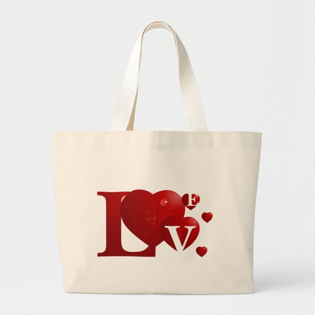 Bolsa Tote Grande Amor vermelho (Frente)