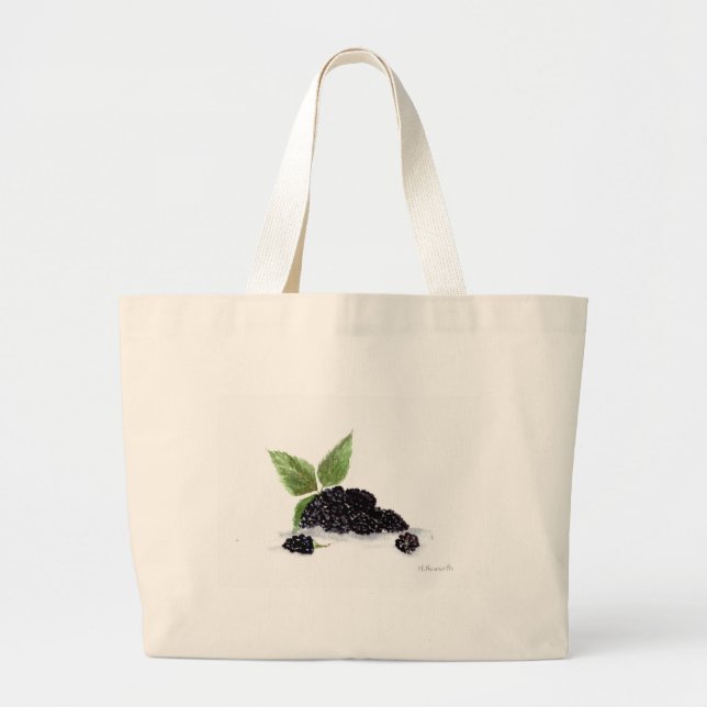 Bolsa Tote Grande Amoras frutas com aquarela (Frente)