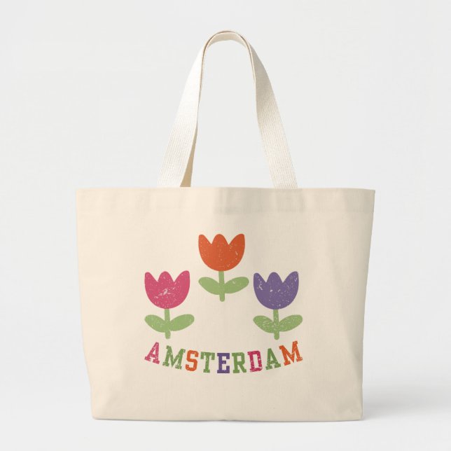 Bolsa Tote Grande Amsterdam Tulips (Frente)