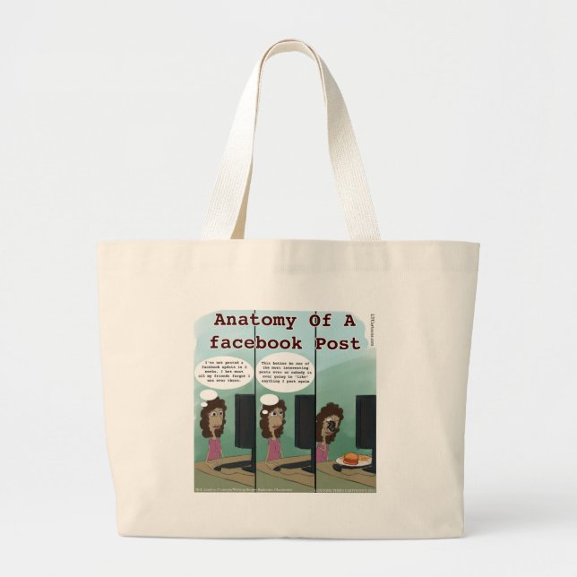 Bolsa Tote Grande Anatomia de Posto no facebook Engraçada (Frente)