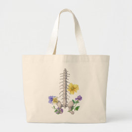 Bolsa Tote Grande Anatomia Floral - Vértebras, Osso do Quadril