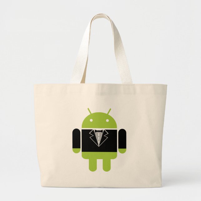 Bolsa Tote Grande Android Tux (Frente)