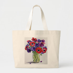 Bolsa Tote Grande Anêmonas em um jarro de vidro