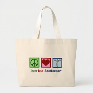 Bolsa Tote Grande Anesthesiology do amor da paz