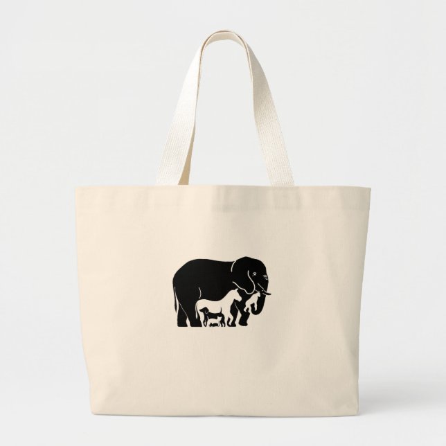 Bolsa Tote Grande animais engraçados (Frente)