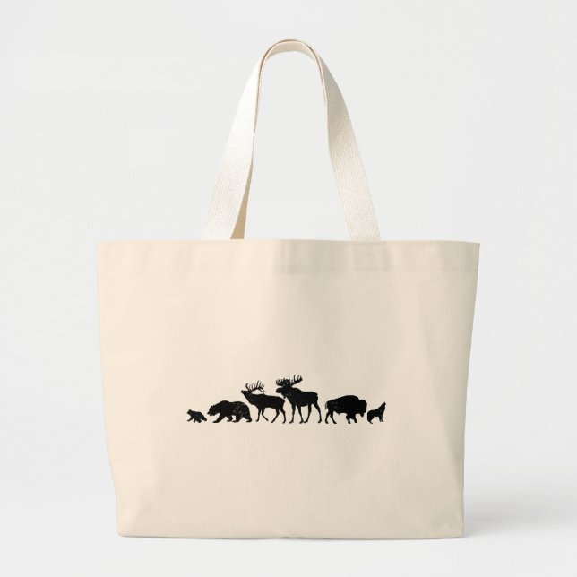 Bolsa Tote Grande Animais selvagens de Yellowstone (Frente)