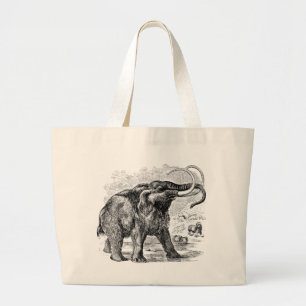 Bolsa Tote Grande Animal extinto personalizado do Mammoth Woolly do