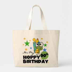 Bolsa Tote Grande Aniversário Hoppy do 90 do comedor de rãs