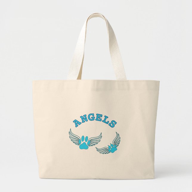 Bolsa Tote Grande Anjo Pet Pws De Azul (Frente)