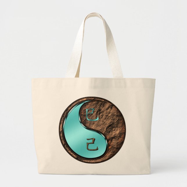 Bolsa Tote Grande Ano da Serpente da Terra (Frente)