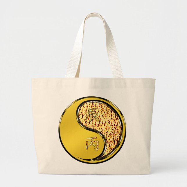 Bolsa Tote Grande Ano do Dragão de Fogo (Frente)