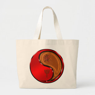 Bolsa Tote Grande Ano do Tigre de Madeira