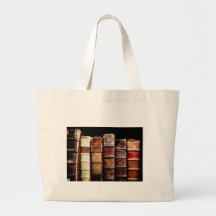 Bolsa Tote Grande Antigos livros de Ligação de Couro do Design do 