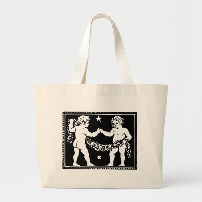 Bolsa Tote Grande Antiguidade Medieval Renascentista Zodiac Gemini (Frente)