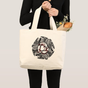Bolsa Tote Grande Antiguidade: Três Hawks William de Morgan
