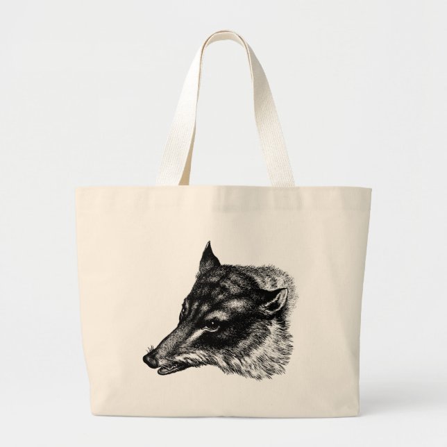 Bolsa Tote Grande Antiguidade Wolf Totebag (Frente)