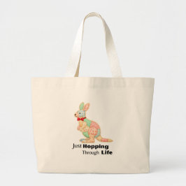 Bolsa Tote Grande Apenas Saltando pela Vida Design de Canguru