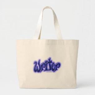 Bolsa Tote Grande Apenas Um Design Azul Escritor