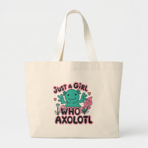 Bolsa Tote Grande apenas uma garota que ama Axolotl