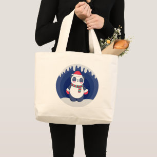 Bolsa Tote Grande Apenas uma garota que ama pandas - Urso de Natal F