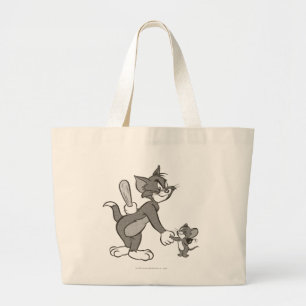 Bolsa Tote Grande Aperto de mão enganador de Tom e de Jerry