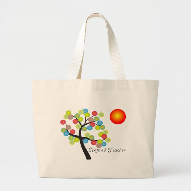 Bolsa Tote Grande Aposentado Professor Artsy Trees Tote Bag (Frente)