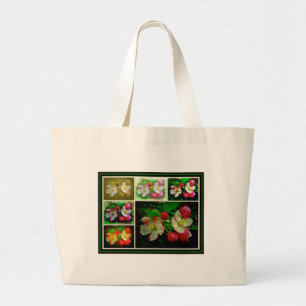 Bolsa Tote Grande Apple floresce colagem - foto aumentada de Digitas