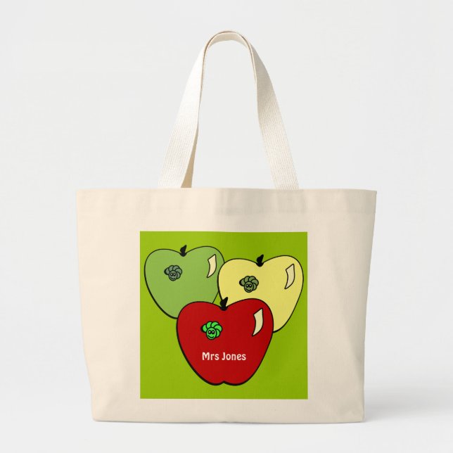 Bolsa Tote Grande Apple para a sacola do professor (Frente)