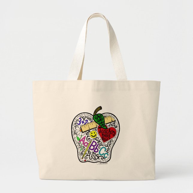 Bolsa Tote Grande Apple para o professor (Frente)